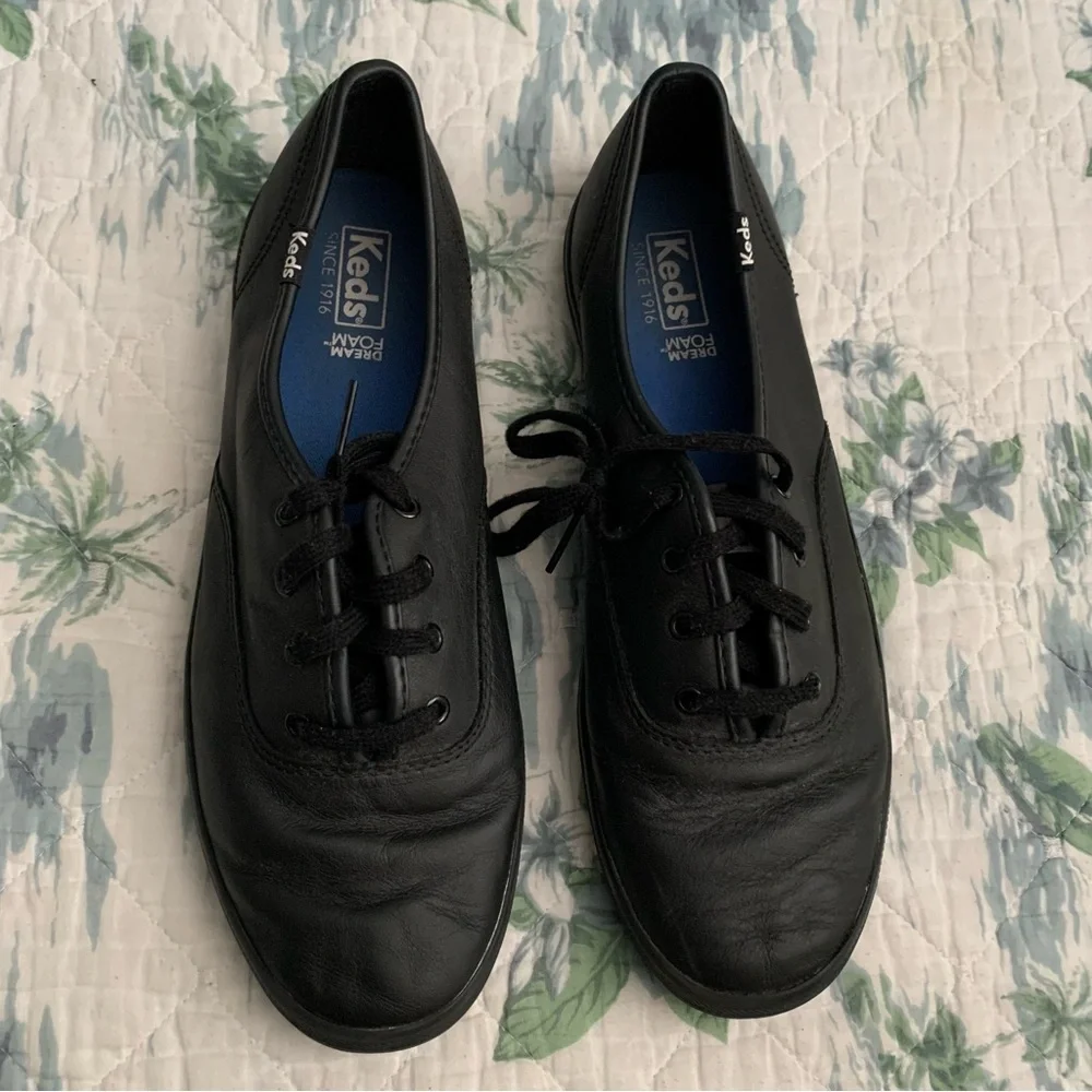 Keds black leather